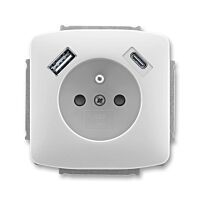 ABB TANGO Zásuvka 5569A-A32357 S + nabíjení USB A+ USB C 2,4/1,5A