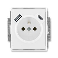 ABB ELEMENT Zásuvka 5569A-A32357 03 + nabíjení USB A+ USB C 2,4/1,5A