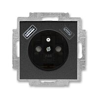 ABB LEVIT Zásuvka 5569H-A32357 63 + nabíjení USB A+ USB C 2,4/1,5A