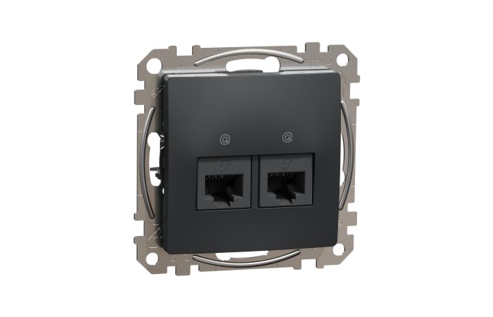 SCHNEIDER Sedna Design & Elements Datová zásuvka 2xRJ45 kat. 6A UTP antr