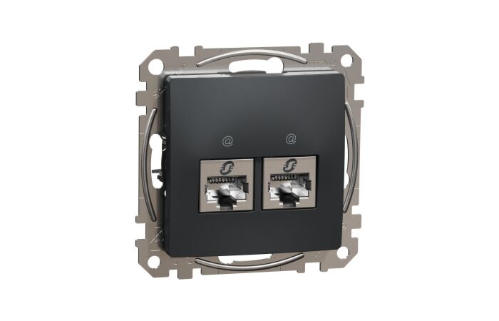 SCHNEIDER Sedna Design & Elements Datová zásuvka 2xRJ45 kat. 6A STP antr
