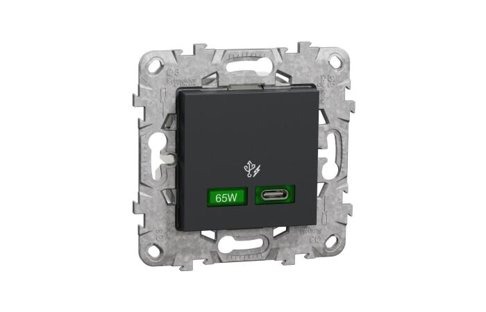 SCHNEIDER Zásuvka Unica Rychlonabíjecí konektor USB C (65W), Antracit