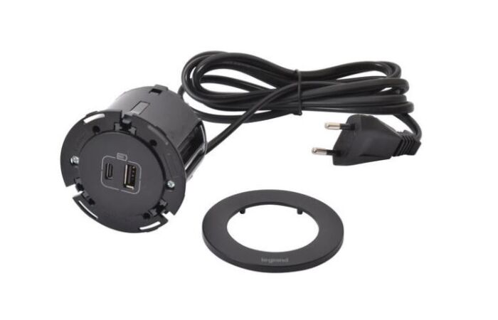 LEGRAND Nabíječka DISQ60 USB A+C černá zapuštěná