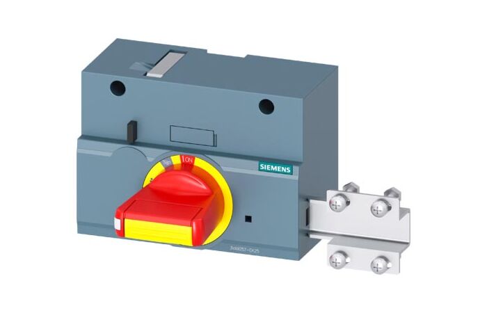 SIEMENS Čelní otočný pohon nouzové zastavení s uzamykáním dveří IEC IP30/40 3VA9257-0EK25