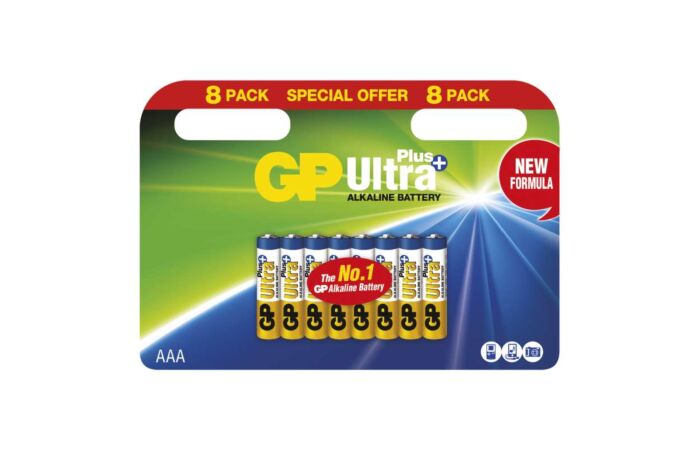 GP Alkalická baterie Ultra Plus AAA (LR03), 8 ks