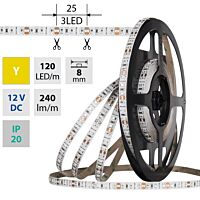 MCLED Pásek LED SMD2835 Y, 120LED/m, 9,6W/m, DC 12V, 240lm/m, IP20, 8mm, 50m