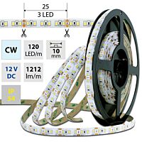 MCLED Pásek LED SMD2835 CW, 120LED/m, 14W/m, 1212lm/m, IP54, DC 12V, 10mm, 5m