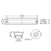 MCLED Svítidlo INSERT C corridor 1W 130lm 6000K 1,5Ah/3h nouzové zapuštěné IP20