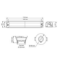 MCLED Svítidlo INSERT O antipanik 1W 130lm 6000K 1,5Ah/3h nouzové zapuštěné IP20