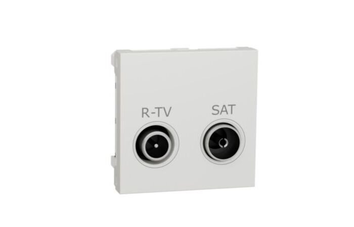 Zásuvka Unica TV-R/SAT průb.11dB 2m bílá