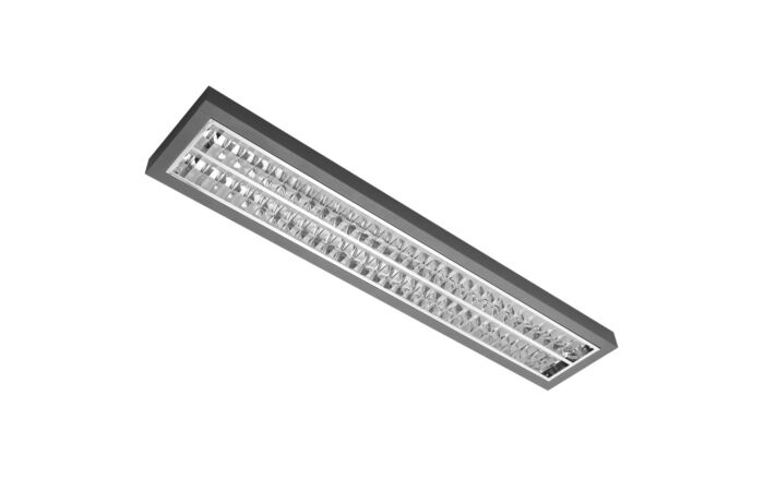 MODUS Svítidlo AREL3000, 2x LED , 1200mm, mřížka AL lesk, přisazené/závěsné, LED 840,  NONSELV 250mA, nestmívatelný