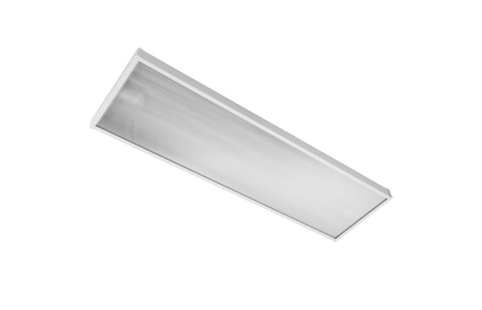 MODUS Svítidlo MEGA LED 1220mm, hlubokozářič,  mikroprizmatický  PMMA kryt, 4x LED 840, závěsné, s předř. skříní, 2x zdroj 2100mA DALI