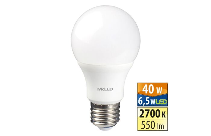MCLED Žárovka LED 6,5W-40 E27 2700K 160° SELLER