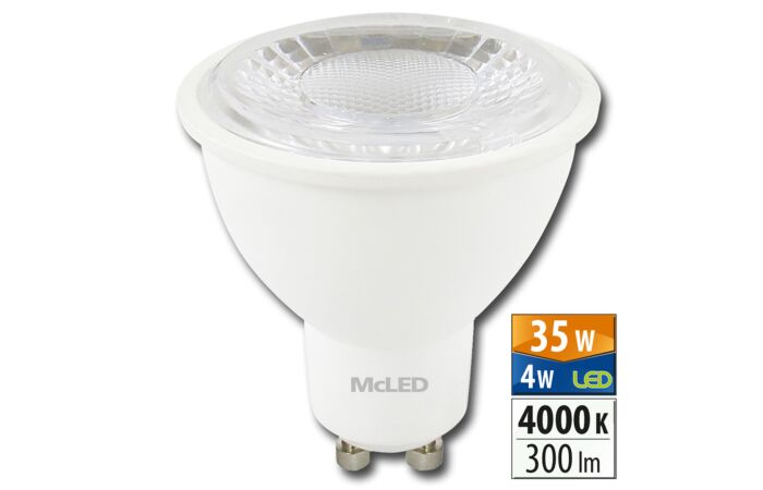 MCLED Žárovka LED 4W-35 GU10 4000K 60°