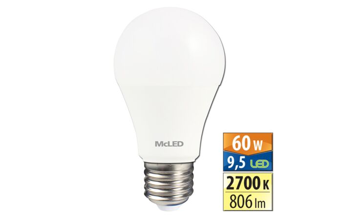 MCLED Žárovka LED 9,5W-60 E27 2700K 180° SELLER