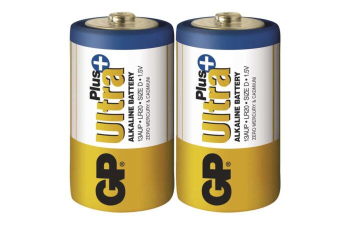 GP Baterie velký mono ALKALINE ULTRA Plus LR20 D 1,5V balení 2ks