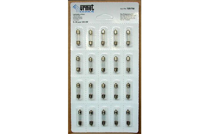 URMET Žárovka 3W 15V pro tablo 725/758, 15V, 3W, 8x32mm, válcová, do tlačítkového panelu 925