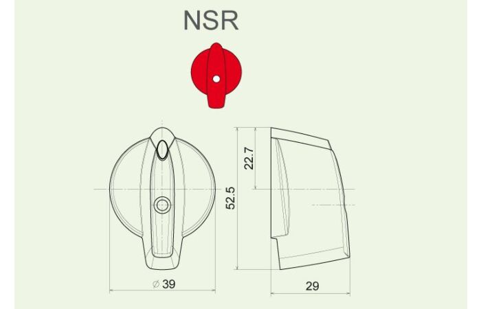 OBZOR Ovladač NSR/5 šipka střední rudá