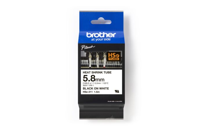 BROTHER Páska HSE-211 6mm černá/bílá