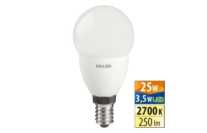 MC LED Žárovka LED 3,5W-25 E14 2700K 180°  teplá bílá