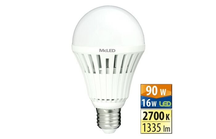 MCLED Žárovka LED 16W-90 E27 2700K 150°