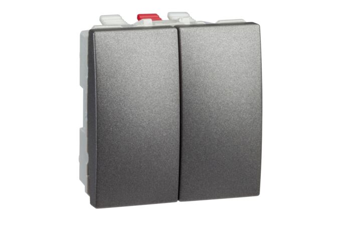 SCHNEIDER Vypínač Unica č.6+6 grafit 2 moduly