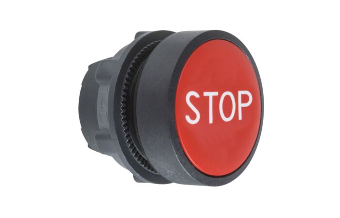 SCHNEIDER Hlavice ovládací ZB5AA434 stiskací s návratem STOP, červená
