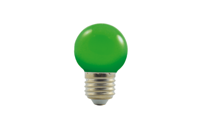 Žár.LED 1W-8 E27 230V 330° zelená