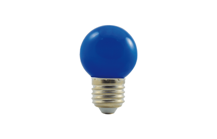 Žár.LED 1W-8 E27 230V 330° modrá