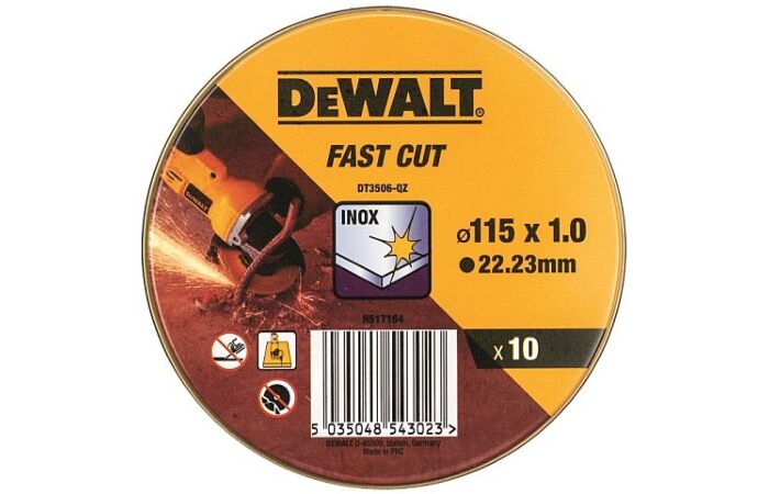DeWALT  Sada DT3506 řezacích kotoučů na kov 115x1,0 mm  (v sadě 10 ks)