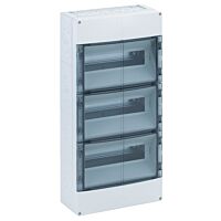 SPELSBERG Skříň AKe 36 400V AC 36TE 300x600x142mm, na omítku, průhledné dveře, IK07, IP54 šedá
