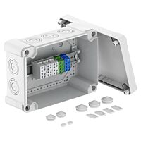 OBO BETTERMANN Odbočná krabice, IP67, IK09, 271x187x110, světle šedá Polykarbonát, PC  typ X25 H35 GNP5 LGR