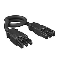 OBO BETTERMANN Propojovací kabel, 3x2,5mm, zásuvka-zástrčka,pro WINSTA® MIDI, 8000x27x15, černá Polyamid, PA  typ VL-WIN 3P2.5 8SW