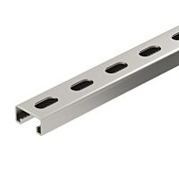 OBO BETTERMANN Profilová lišta, děrovaná, výřez 22mm, 2000x41x21, Nerez, materiál 1.4571 A4, 1.4571 bez povrch. úpravy, dodatečně ošetřeno typ MS4121P2000A4
