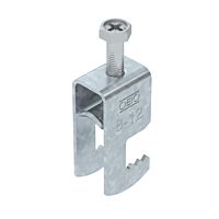 OBO BETTERMANN Třmenová příchytka, 1-nás, 8-12mm, Ocel, St, žárově zinkováno ponorem, DIN EN ISO 1461 typ BS-F1-M-12 FT