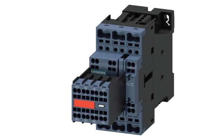 SIEMENS Stykač AC-3, 25A/11 kW/400V, 3pólový, DC 24V, 2 NO + 2 NC, pružinová svorka