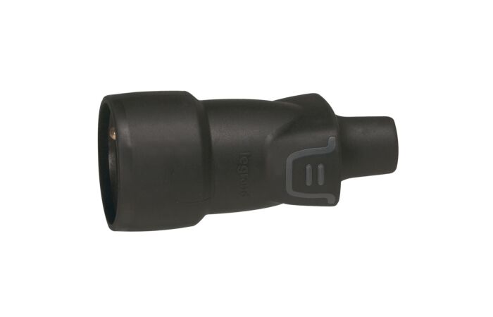 LEGRAND Zásuvka-spojka 2P+T 230V/16A pryž, IP44 černá