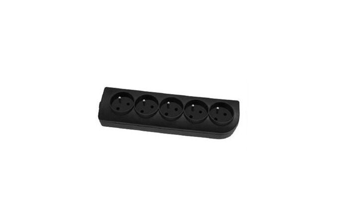 ELGOTECH 5zásuvka GN-50-2 250V/16A plast otvory pro uchycení IP20 černá