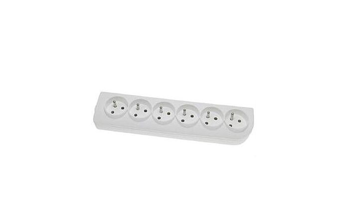 ELGOTECH 6zásuvka GN-60 250V/16A montážní otvory IP20 bílá