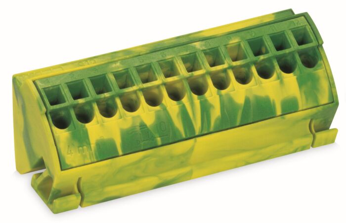 WAGO Svorka 812-100 pro přípojnici se zemněním pro přípojnice (10 × 3) mm Push-in CAGE CLAMP®, zelenožlutá