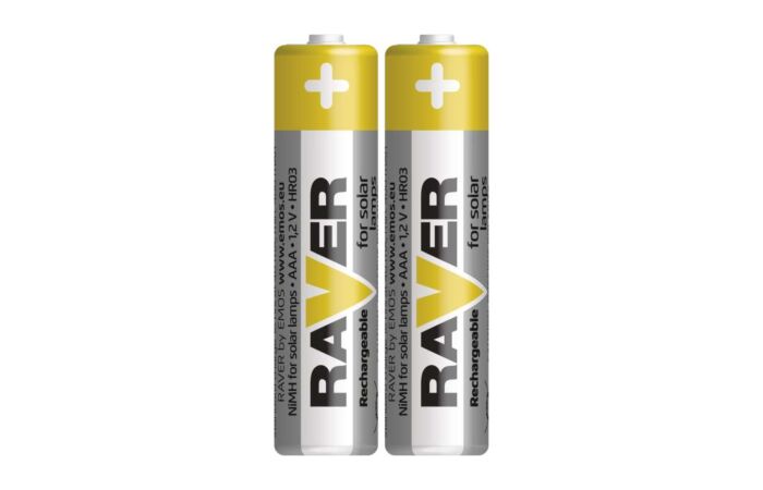 RAVER Baterie mikrotužková nabíjecí SOLAR NiMH 400 mAh HR03 1,2V AAA blistr 2ks