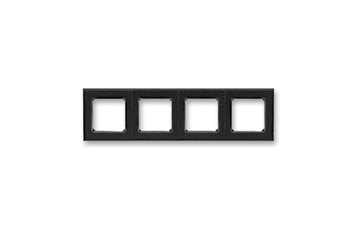 ABB LEVIT Rámeček 3901H-A05040 63 čtyřnásobný, pro vodorovnou i svislou montáž, onyx/kouřová černá