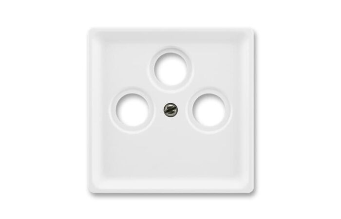 ABB CLASSIC Kryt 5011C-A201 B1 z&aacute;suvky ant&eacute;nn&iacute; TV + R + SAT 66 x 66 x 12,7 mm, b&iacute;l&aacute; mat