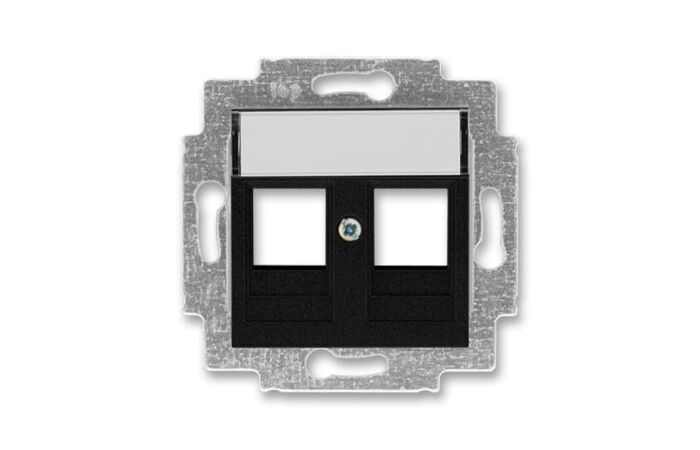 ABB Kryt LEVIT 5014H-A01018 63 zásuvky komunikační přímé (2x), s popisovým polem, IP20, onyx