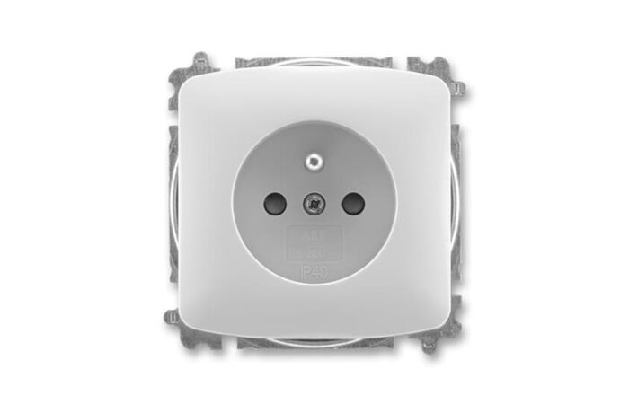ABB Zásuvka 5519A-A02357 S,jednonásobná, chráněná, s clonkami, bezšroubová, šedá