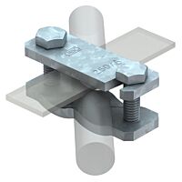 OBO BETTERMANN Diagonální svorka, 88x30x45, Ocel, St, žárově zinkováno ponorem, DIN EN ISO 1461 typ 250 A-FT