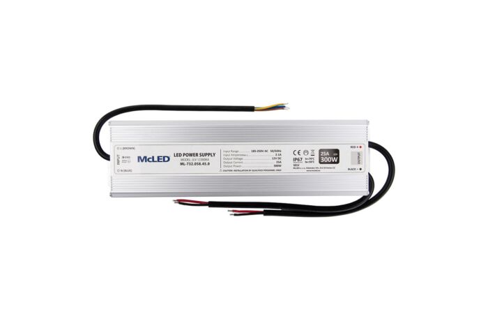 MCLED Napaječ LED  300W 12V/25A IP67