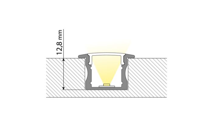 Vestavny hlinikovy profil 23x15 mm, matn