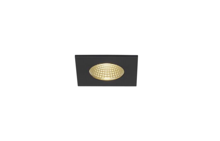 SLV Svítidlo LED PATTA-F 11W 910lm 3000K 38° stropní vestavné hranaté včetně ovladače IP65 černá
