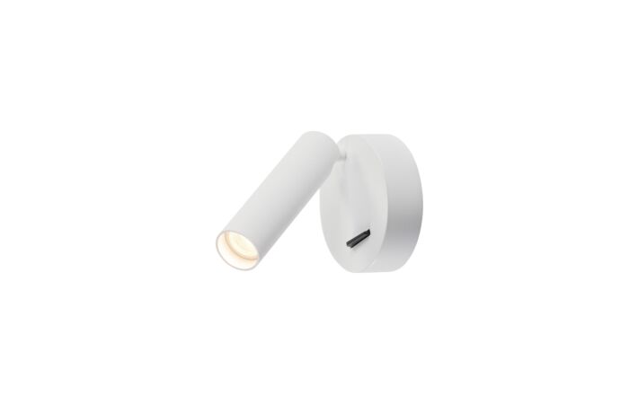 KARPO 30 jednoduché bodové svítidlo, nástěnné a stropní svítidlo, kulaté, bílé, 7,5 W LED, 3000K, s vypínačem